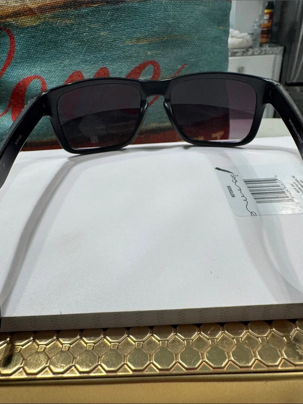 Montana West Black Frame Sunglasses with Purple Lenses